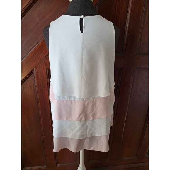 Patrizia Luca Milano Womens Sleeveless Layered Ruffle Top M - Picture 2 of 7